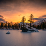 Sause VAL DI CAMPO VAL POSCHIAVO Lagh da Saoseo Sonnenuntergang Winter