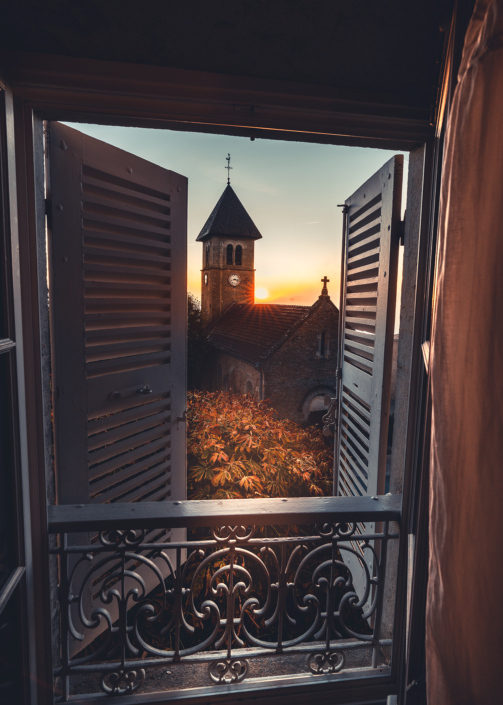 Epic sunrise Solutre, Solutré-Pouilly, Burgogne, France, church, Autumn, oliverdietschi