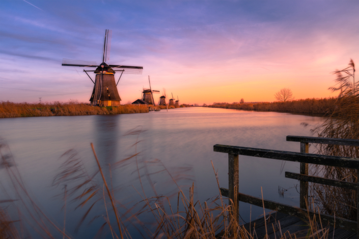 Windmühlen von Kinderdjik Sunrise