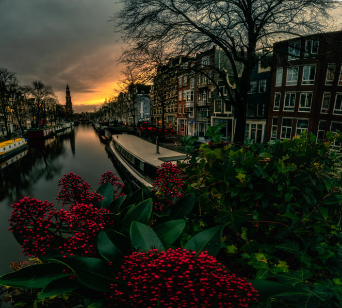 Amsterdam at sunset