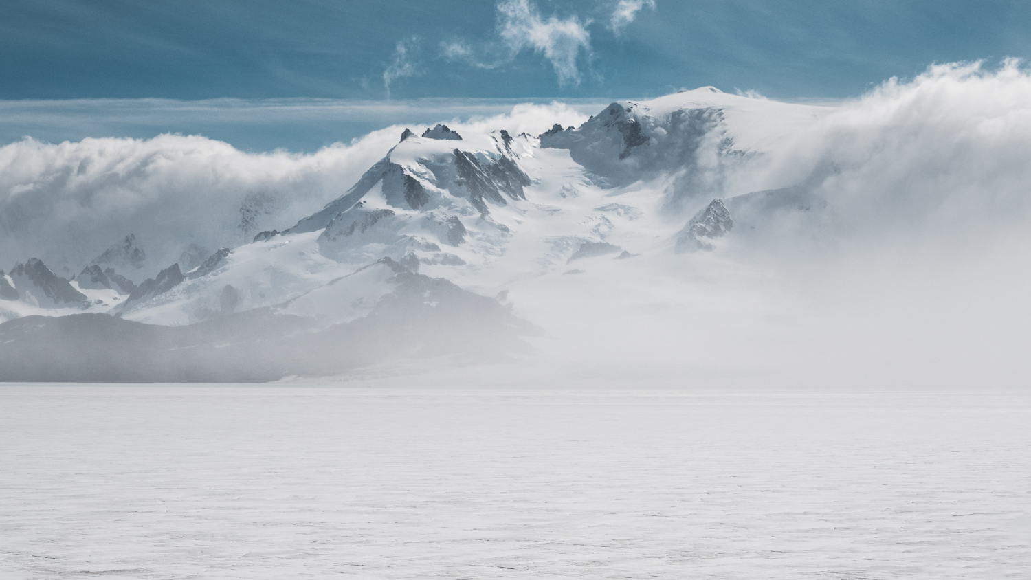 View from Cerro Torre on the icefield